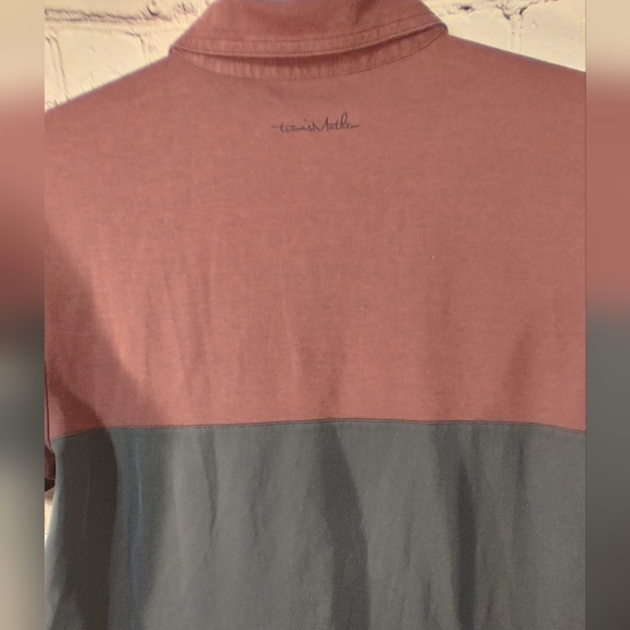 Travis Mathew Away We Go Color Block Burgundy Golf Active Polo Large - Picture 10 of 13